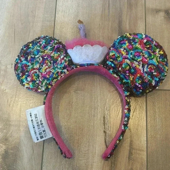 4/$25 Disney Parks Disneyland Birthday Minnie Ears Sequins Pink - Picture 4 of 4